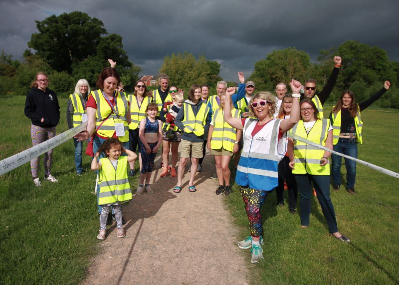 A group photo of the 100th Cranbrook junior parkrun volunteers