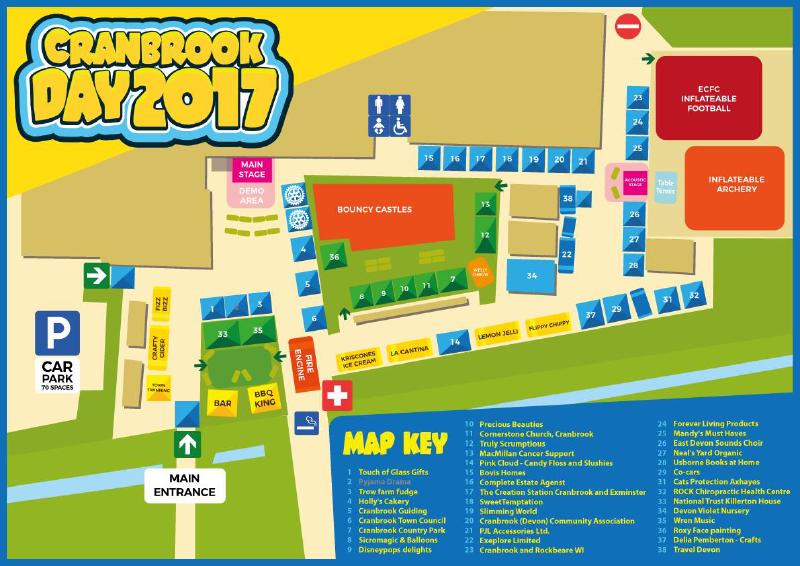 A map of the 2017 Cranbrook Day.