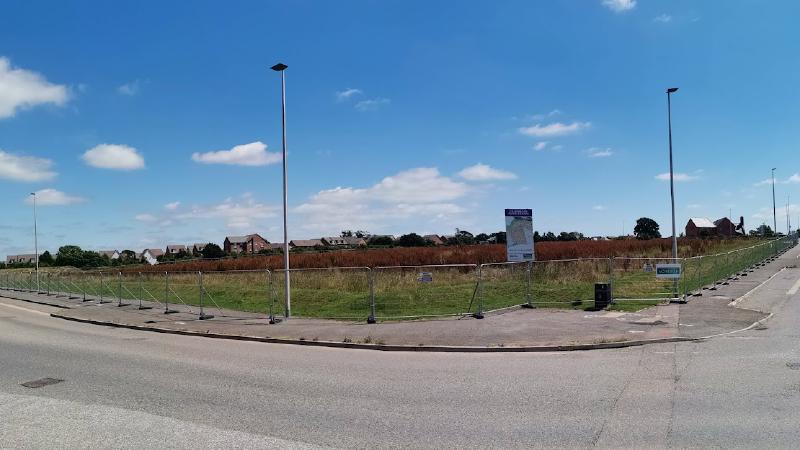A fence around the site of Cranbrook's soon-to-be town centre